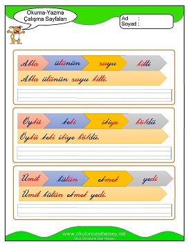 ü sesi Çalışma Sayfaları